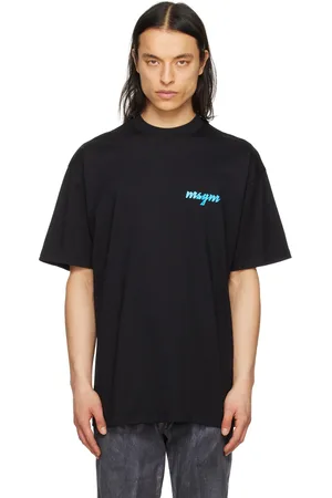 Msgm Men T-shirts - Black Cursive T-Shirt