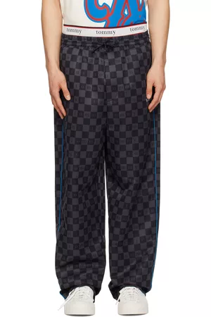 Tommy Hilfiger Men Trousers - Black & Gray Checkerboard Sweatpants