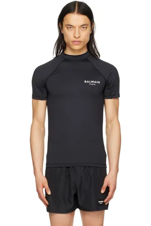 Balmain Men T-shirts - Black Raglan T-Shirt