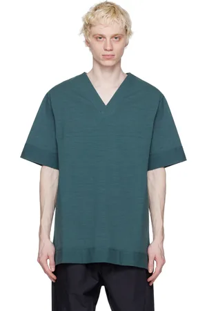 Jil Sander Men T-shirts - Green V-Neck T-Shirt