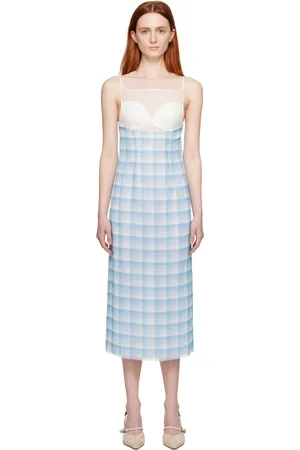 Juneyen Blue Check Midi Dress
