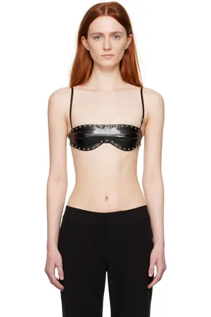 Juneyen Studded Faux-Leather Bra