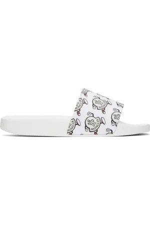 Moncler White Basile Slides
