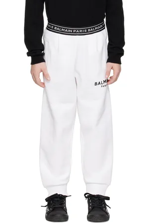 Balmain Kids White Flocked Lounge Pants