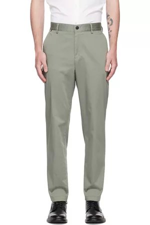 HUGO BOSS Men Pants - Green Crease-Resistant Trousers