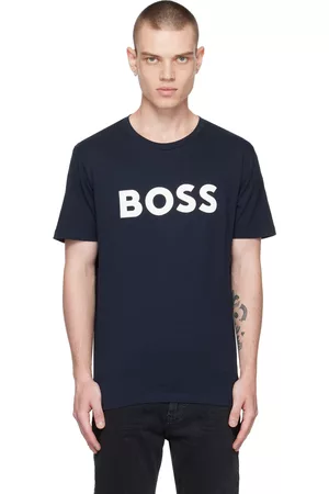 HUGO BOSS Men T-shirts - Navy Bonded T-Shirt