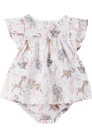 Kenzo Baby White Graphic Dress & Bloomers Set