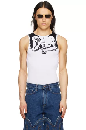 Y / PROJECT Men Tank Tops - White Tattoo Arms Tank Top