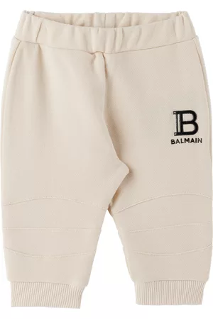 Balmain Pants - Baby Beige Paneled Lounge Pants