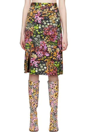 DRIES VAN NOTEN Women Midi Skirts - Multicolor Floral Midi Skirt