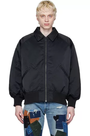 Calvin Klein Men Bomber Jackets - Black Spread Collar Bomber Jacket