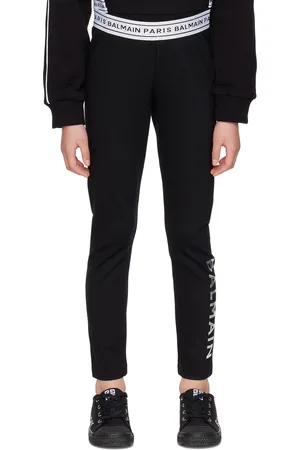 Balmain Kids Black Printed Leggings