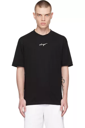 HUGO BOSS Men T-shirts - Black Embroidered T-Shirt