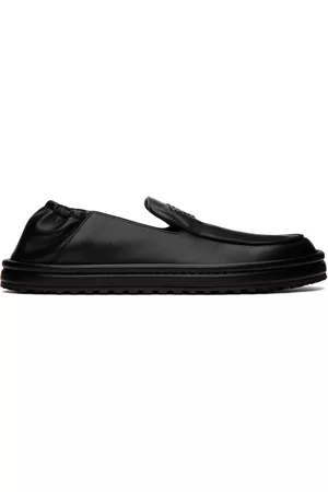 Emporio Armani Men Loafers - Black Embossed Loafers