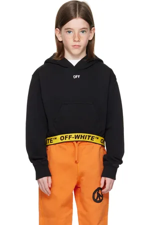 OFF-WHITE Kids Black Printed Hoodie