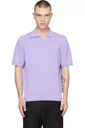 HUGO BOSS Men Polo Shirts - Purple Open Placket Polo