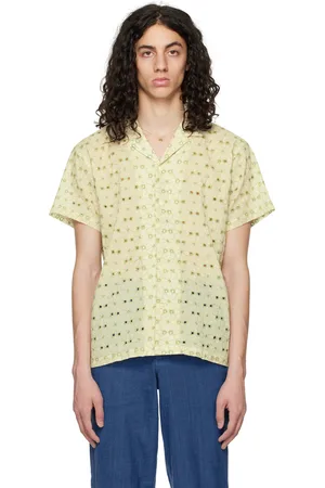 HARAGO Off-White & Green Floral Shirt