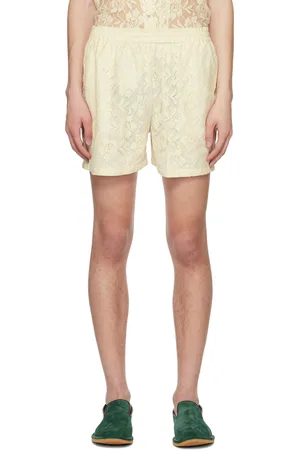 HARAGO Off-White Floral Shorts