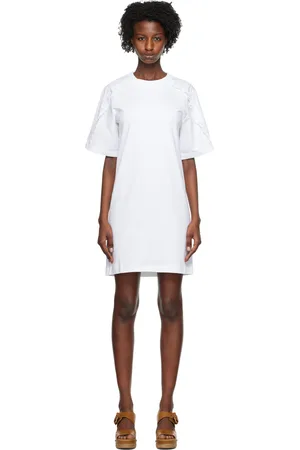 See by Chloé White Ruffled Minidress