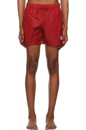 Moncler Men Swim Shorts - Red Drawstring Swim Shorts