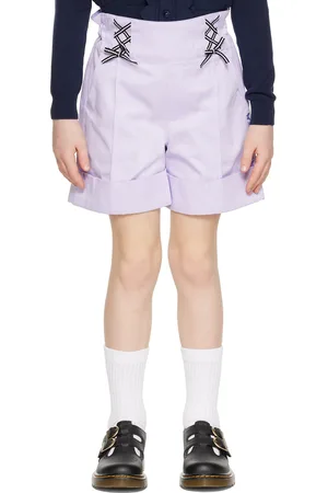 Anna Sui Kids Purple Embroidered Shorts