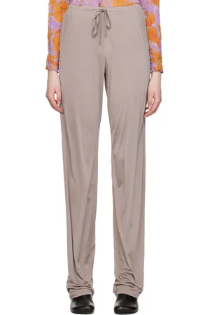DRIES VAN NOTEN Taupe Drawstring Trousers