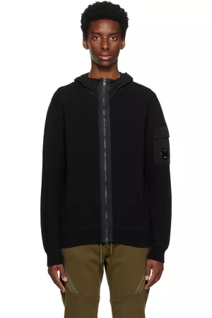 C.P. Company Men Bomber Jackets - Black Water-Resistant Bomber Jacket