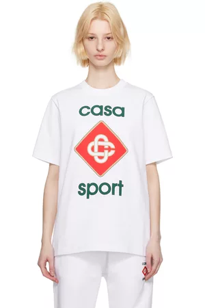 Casablanca Women Sports T-shirts - White 'Casa Sport' T-Shirt