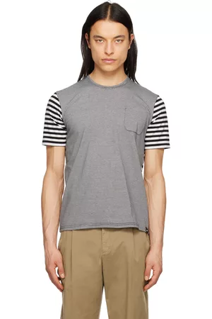 Aspesi Men T-shirts - Black & White Striped T-Shirt