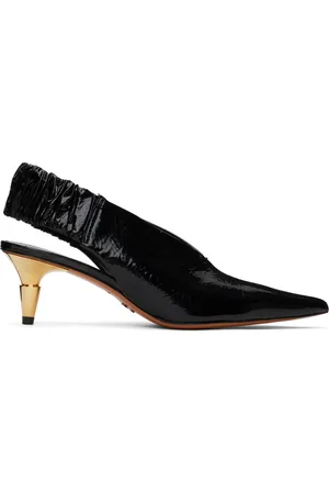 Proenza Schouler Black Spike Slingback Heels
