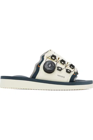 SUICOKE Off-White & Navy LETA-ab Sandals