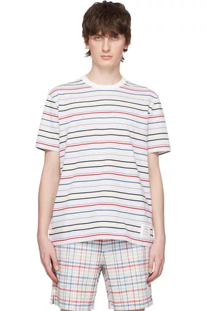 Thom Browne Men T-shirts - Multicolor Striped T-Shirt