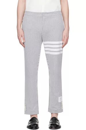 Thom Browne Men Pants - Gray 4-Button Vent Trousers