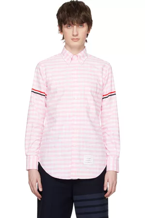 Thom Browne Men Shirts - Pink Armband Classic Shirt