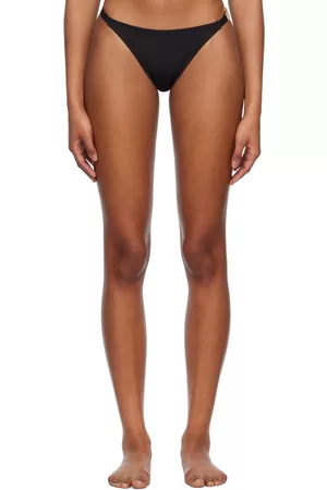 Moschino Women Bikini Bottoms - Black Crystal-Cut Bikini Bottoms