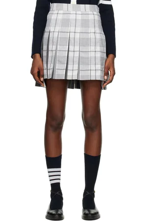 Thom Browne Gray Pleated Miniskirt