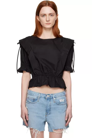 Frame Women Blouses - Black Ruched Blouse