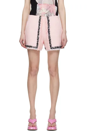 Msgm Pink Frayed Shorts