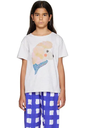 Maed for mini Kids Gray Preppy Poodle T-Shirt