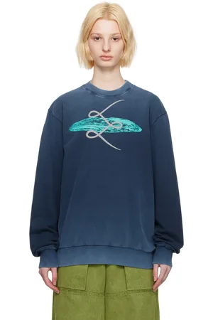 Serapis Blue Embroidered Sweater
