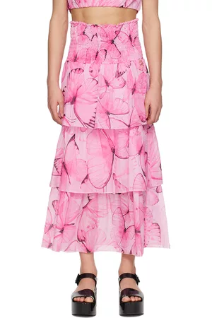 MISS BLUMARINE Girls Skirts - Kids Pink Tiered Skirt