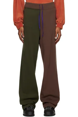 SC103 Green & Brown Paneled Lounge Pants