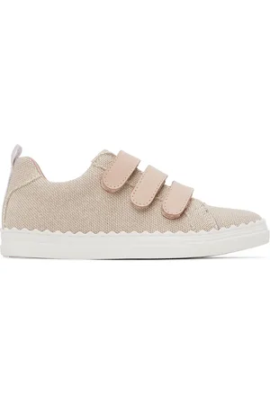 Chloé Kids Taupe Velcro Sneakers