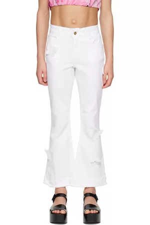 MISS BLUMARINE Jeans - Kids White Appliqué Jeans