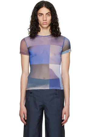 Serapis SSENSE Exclusive Purple Grid Tech T-Shirt