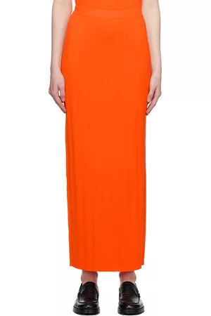 Frame Women Maxi Skirts - Orange Cutout Maxi Skirt