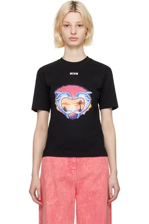 Msgm Black Crewneck T-Shirt
