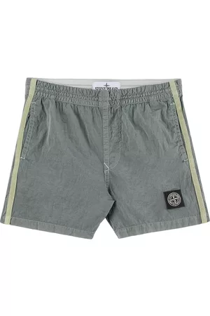 Stone Island Boys Swim Shorts - Kids Gray Patch Swim Shorts