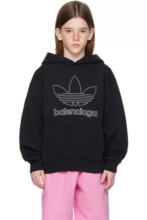 Balenciaga Hoodies - Kids Black adidas Kids Edition Embroidered Hoodie