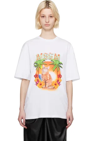Msgm White Crewneck T-Shirt